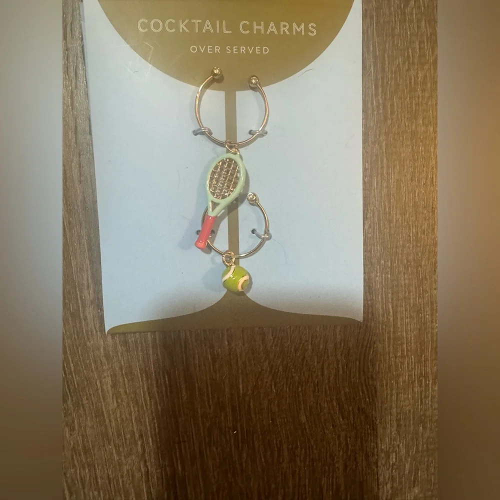 NWT Anthropologie Cocktail Charms “Over Served” 🎾🏓